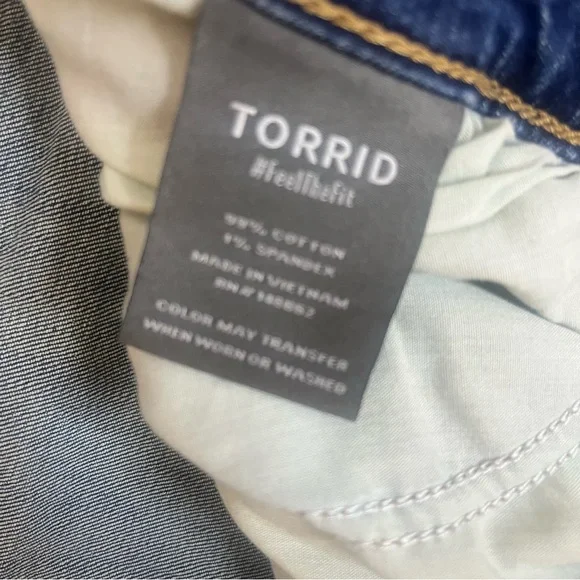 Torrid Women's Distressed Perfect Wide Leg Vintage Stretch Jeans Sz 18 - Picture 9 of 9
